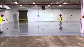 Lakeside Painting Industrial Flooring  Applying 100 Solid Epoxy Flooring [upl. by Nilrac]