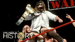 Mick Foley wins the WWE Championship on Raw This Week in WWE History Jan 7 2016 [upl. by Nezam]