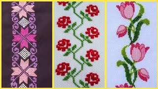 Top 80 cross stitch patterns  easy cross stitch design  char suti hand embroidery for beginner [upl. by Daune]