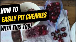 How to Remove Cherry Pits Easily  PITTING CHERRIES [upl. by Horbal589]