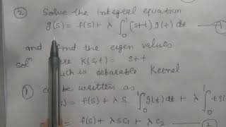 Solution of fredholm integral equations with separable Kernels [upl. by Nytsud]