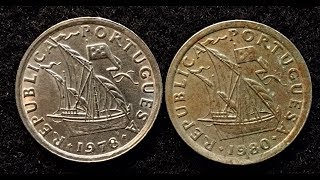 Portugal PreEuro 25 Escudo Coins 1978 and 1980 250 [upl. by Tan]