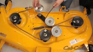 How to replace the deck belt on a Cub Cadet Zero Turn Lawn Mower [upl. by Wachtel]