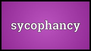 Sycophancy Meaning [upl. by Bartlett953]