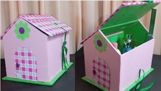 Cardboard Home Making ideas  Beauty box  Waste board Craft ideas  Home decor ideas  Diy [upl. by Fahland]