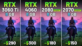 RTX 3060 Ti vs RTX 4060 vs RTX 2080 SUPER vs RTX 2070 SUPER  Test in 12 Games in 2024 [upl. by Reviel]