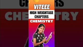 VITEEE High Weightage Chapter Chemistry VITEEE important Chapters Chemistry [upl. by Everard]