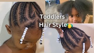 Easy Braided Ponytail On Two Year Old [upl. by Lowis923]