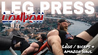 LEG PRESS LONDON  LEGS BICEPS AND OPENING AMAZON PARCELS TOGETHER [upl. by Notnef]