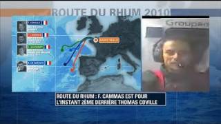 Route du Rhum  Cammas en duplex de Groupama 3 [upl. by Ihskaneem308]