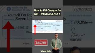 How to Fill Cheque for SBI RTGS and NEFT  स्टेट बैंक आरटीजीएस और एनईएफटी करने के लिए चेक कैसे भरें [upl. by Narual345]