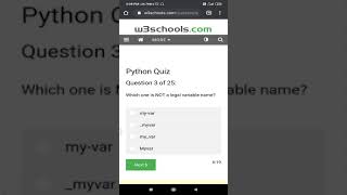 W3schools python test answersNCS song [upl. by Leimad]