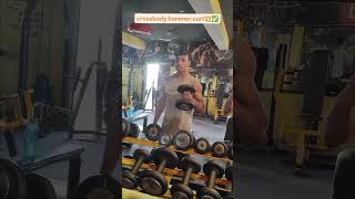 Crossbody Hammer Curl ☠️☠️youtubeshorts viralreels bodybuilding 🥇🥇 [upl. by Neelehtak]