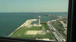 Bahrain Saudi Arabia Border King Fahd Causeway Bridge Tower View [upl. by Merilyn228]