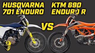 KTM 690 ENDURO R 2023 vs Husqvarna 701 Enduro 2023  What are the differences [upl. by Yrian]