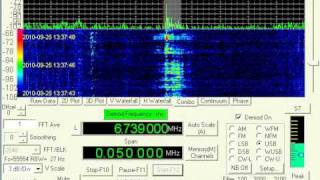 Skyking transmission 6739 kHz September 25 2010 1337 UTC [upl. by Yojenitsirk895]