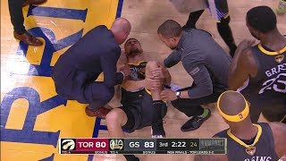 Klay Thompson LEG INJURY Torn ACL  Game 6  Raptors vs Warriors  2019 NBA Finals [upl. by Meehan]