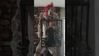 Spirit Halloween Cagey The Clown With Caged Kid Animatronic Clown [upl. by Faruq745]