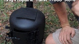 Tiny Wood Stove Made From A Propane Tank [upl. by Natasha709]