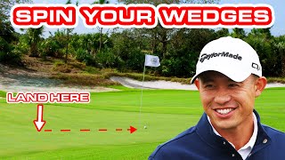 Collin Morikawas Secret To Spinning 50Yard Wedge Shots  TaylorMade Golf [upl. by Einnob257]