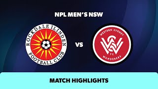 NPL Mens NSW Round 18 Highlights – Rockdale Ilinden Vs Western Sydney Wanderers [upl. by Solrak]