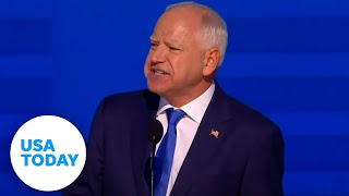 Full speech Gov Tim Walz speaks at 2024 DNC  USA TODAY [upl. by Nadda756]