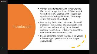 ETA 2021 Thyroid disorders prior Assisted reproduction [upl. by Manlove]