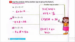 ماث 3 ابتدائي لغات درس12 شابتر 7associative property of multiplication exercise1 كتاب المعاصر [upl. by Enaelem143]