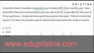 CFA Tutorial Equity Dividend Discount ModelDDM [upl. by Erminia137]