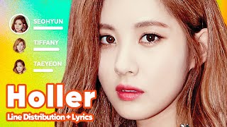 Girls GenerationTTS  Holler Line Distribution  Lyrics Karaoke PATREON REQUESTED [upl. by Jacqueline496]