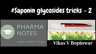 SAPONIN GLYCOSIDES WITH TRICKS 2  RRB PHARMACIST EXAM  GPAT  ESIC  PART54 [upl. by Ecienal439]