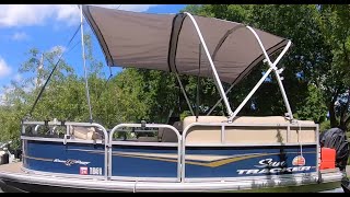 Suntracker Bass Buggy 16 DLX Bimini Extension Update [upl. by Laspisa]