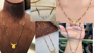 Gold Karimani thali chain designsTrending thali chain collections goldchain goldthalichains [upl. by Nnyliram]