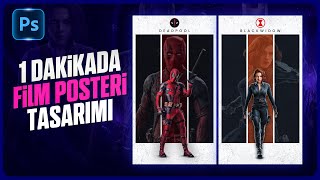 1 DAKİKADA FİLM POSTERİ TASARIMI NASIL YAPILIR🔥 Photoshop Dersleri [upl. by Edelstein]