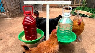 MIRA  Como hacer Comedero y Bebedero para gallinas🐓🐔 Automático con materiales reciclados [upl. by Adnyleb]