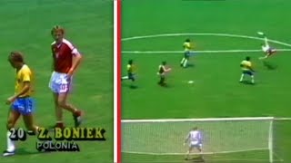 Zbigniew Boniek  Słynna przewrotkanożyce 1986 Polska v Brazylia 04 NM 8 [upl. by Yelruc]