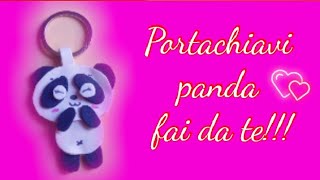 tutorial COME REALIZZARE UN PORTACHIAVI a PANDA con la GOMMA EVA [upl. by Ahsihat]