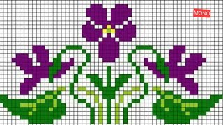 Simple cross stitch pattern on graph ♥️ [upl. by Christoph530]