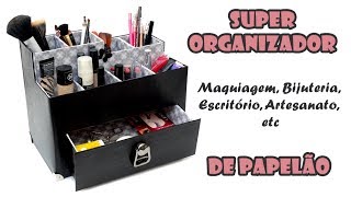 Organizador com Caixa De Sapato e Papelão ARTESANATO DIY RECICLAGEM [upl. by Atilehs]