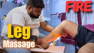 Painkiller Leg Massage to instantly relieve by Shamboo Barber  ASMR Fire Leg Massage [upl. by Grayce]