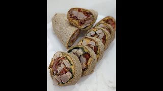 LEFT OVER TURKEY BACON CLUB PINWHEELS WRAPS [upl. by Eenyaj]