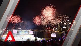 NDP 2018 Fireworks display over Marina Bay [upl. by Rosen]