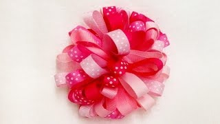 How To Make A Loopy Puff Ribbon Hair Bow [upl. by Amyaj]