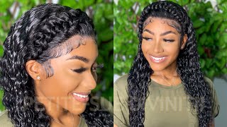 Goddess braid with Deep Wave Lace Front wig ft Cynosure Hair  PETITESUE DIVINITII [upl. by Huang]