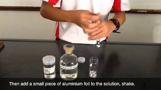 Testing of Nitrate Anions  sodium hydroxide and aluminium foil [upl. by Aronas302]