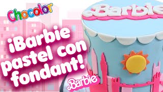 Â¡Creando un Pastel de Barbie con Fondant Como pintar Fondant con Chocolor [upl. by Patterson]