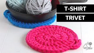 HOW to CROCHET a TSHIRT TRIVET or HOT PAD Crochet Pattern by Winding Road Crochet [upl. by Anilemrac133]