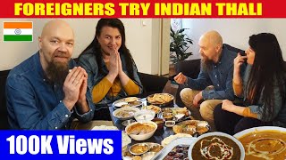 Foreigners try Indian Food  SHAHI PANEER DAAL MAKHNI  Indian Food reaction indianfood finland [upl. by Arlina]