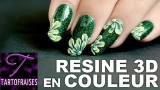 Tuto Nail art 3D résine idée de fleurs colorées [upl. by Notyalk]