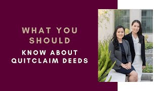 What you should know about California Quitclaim Deeds  AskAmity Episode 102 [upl. by Nylzaj]